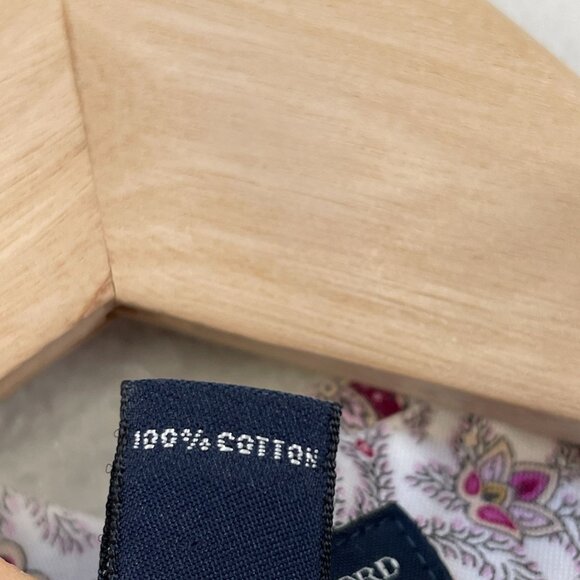 Lands End Womens Plus 18 No Iron Pinpoint Oxford Floral Shirt Long Sleeve Blouse - Picture 4 of 9